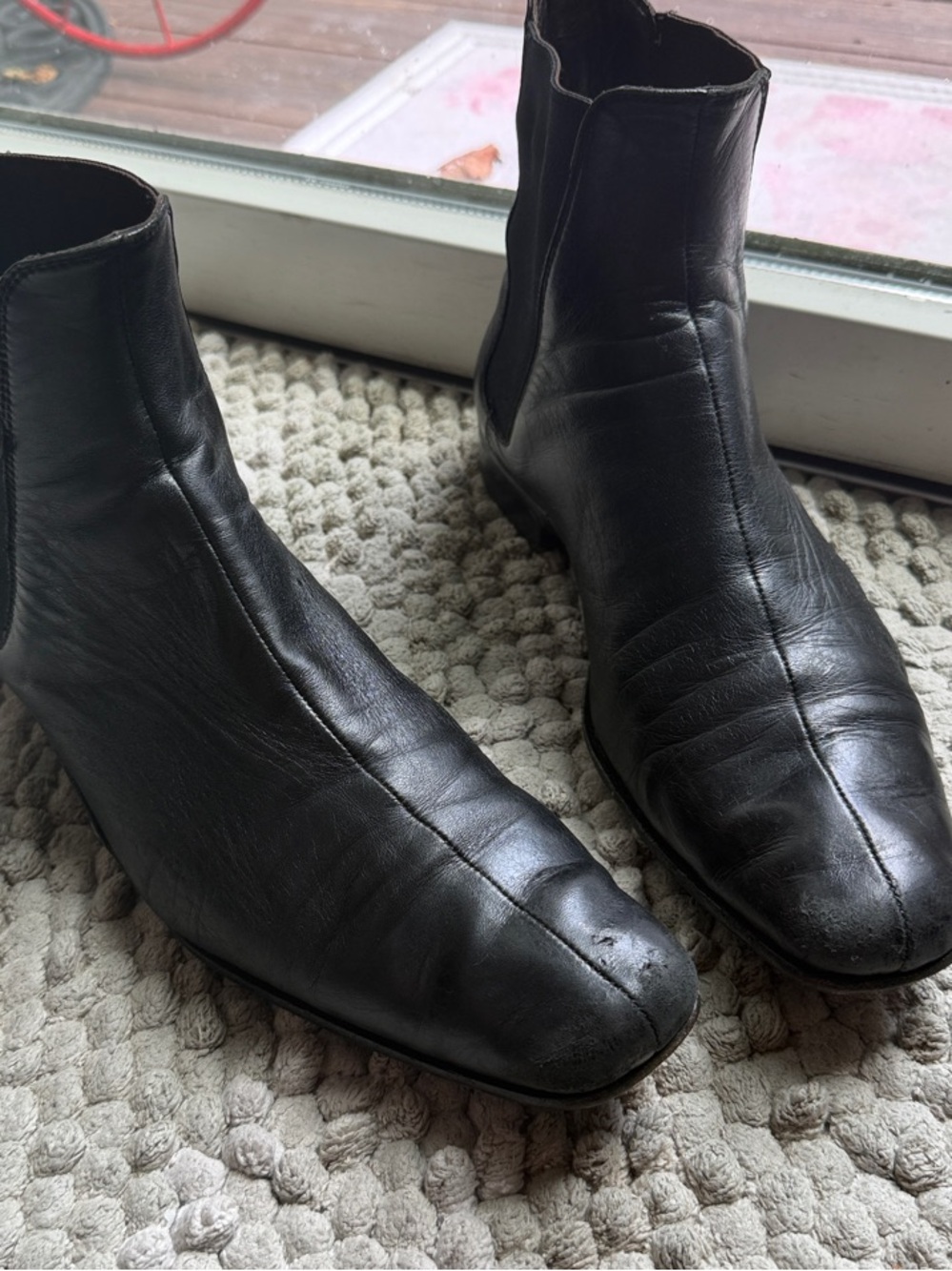 Bruno Magli Black Leather Ankle Boots